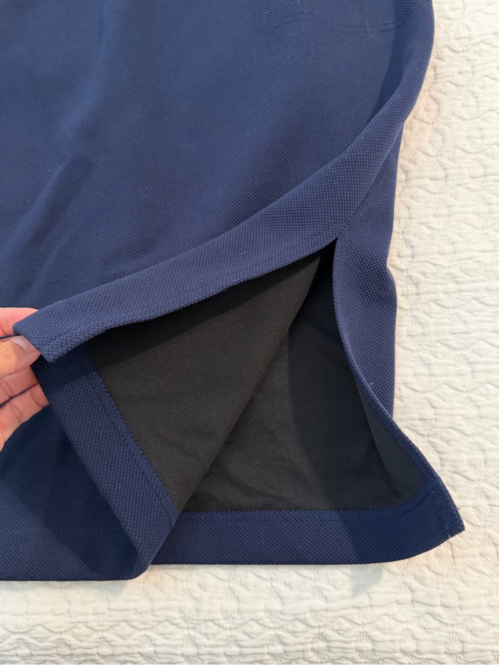 Halogen Navy Sleeveless Sheath Dress with Side Button Accents - Picture 3 of 7